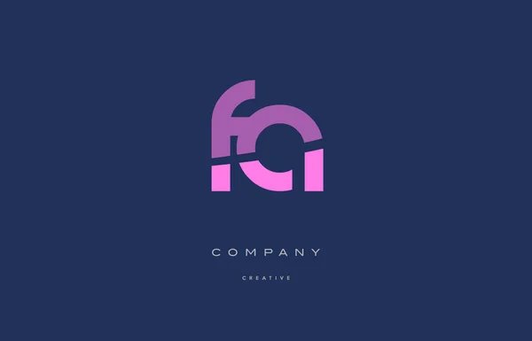 Hace f a pink blue alphabet letter logo icon — Archivo Imágenes Vectoriales