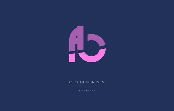 Fb f b  pink blue alphabet letter logo icon — Stock Vector