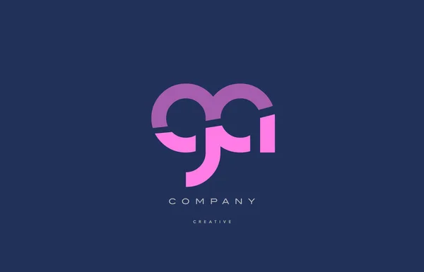 Ga g a  pink blue alphabet letter logo icon — Stock Vector