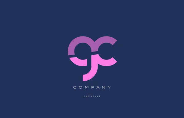 Gc g c  pink blue alphabet letter logo icon — Stock Vector