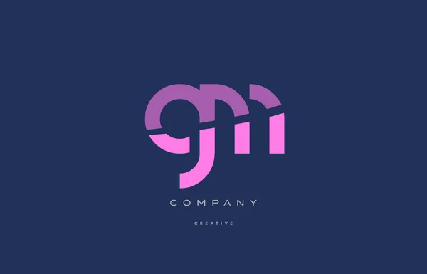 Gm g m rosa blu alfabeto lettera logo icona — Vettoriale Stock