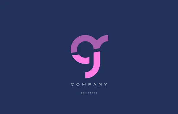 Gr g r rosa blå alfabetet brevikonen logotyp — Stock vektor