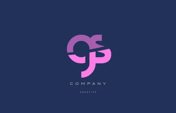 Gs g s  pink blue alphabet letter logo icon — Stock Vector