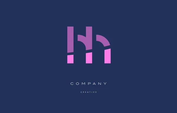 HH ikona logo litery alfabetu h, h, różowy, niebieski — Wektor stockowy