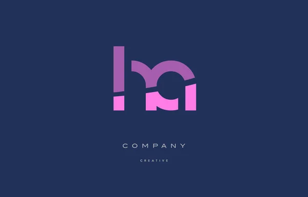 Ha h en rosa blå alfabetet brev logo ikon — Stock vektor