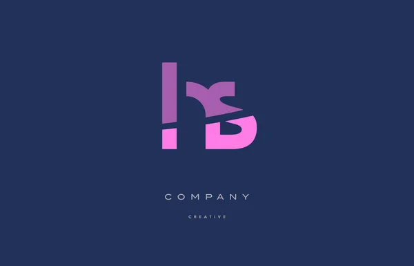 HS ikona logo h s różowy niebieski alfabet litery — Wektor stockowy