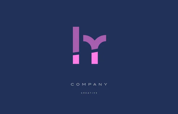 Hr h r rosa azul alfabeto letra logotipo ícone — Vetor de Stock