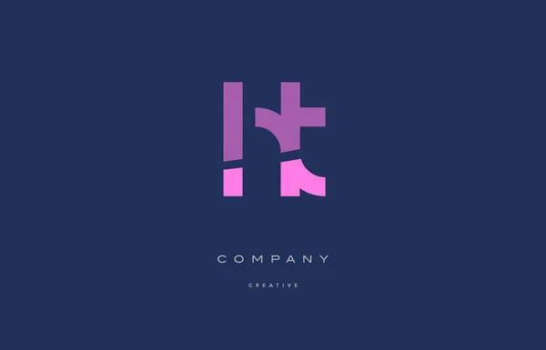 Ht h t rose lettre alphabet bleu icône logo — Image vectorielle