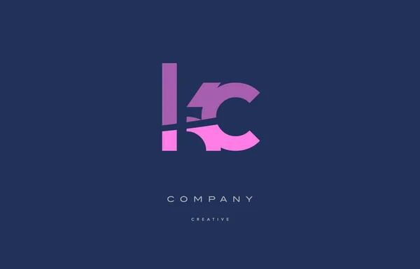 KC k c rosa blå alfabetet brevikonen logotyp — Stock vektor