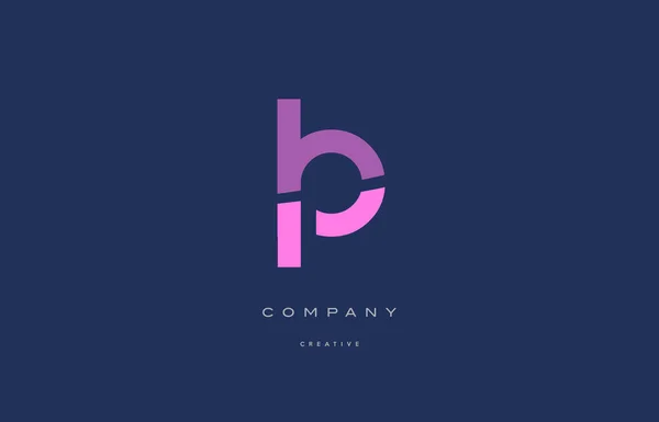 LP l p růžová modrá abeceda dopis logo ikonu — Stockový vektor