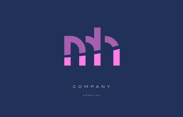 MH m h rosa blå alfabetet brevikonen logotyp — Stock vektor