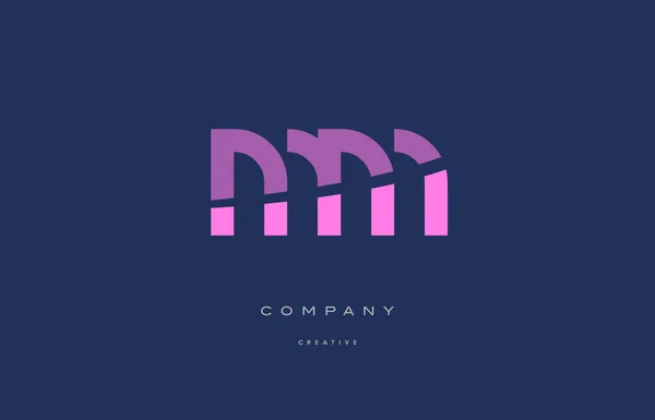 Mm m m rose bleu alphabet lettre logo icône — Image vectorielle