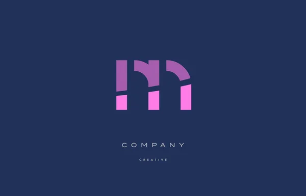 Nn n rose lettre alphabet bleu icône logo — Image vectorielle