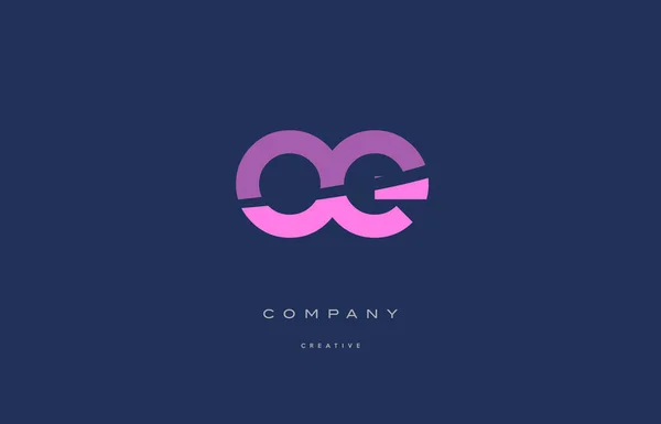 Oe o e rose bleu alphabet lettre logo icône — Image vectorielle