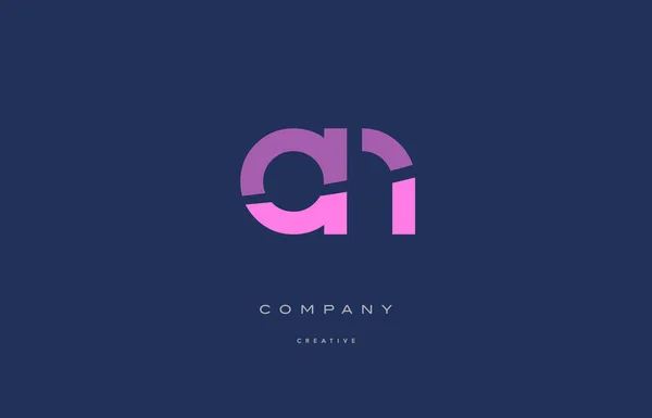 Sur o n rose lettre alphabet bleu icône logo — Image vectorielle