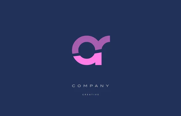 Ou o r rose lettre alphabet bleu icône logo — Image vectorielle