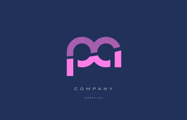 Pa p une lettre alphabet rose bleu icône logo — Image vectorielle