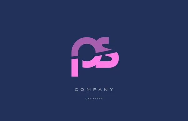 PS p s ροζ μπλε αλφάβητο επιστολής εικονίδιο με το λογότυπο — Διανυσματικό Αρχείο