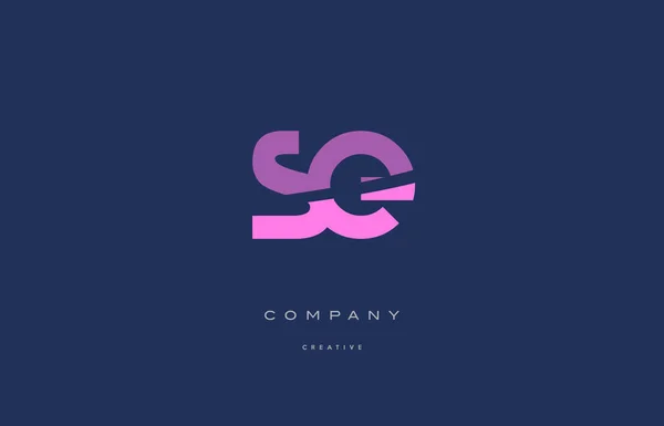 S e rose lettre alphabet bleu icône logo — Image vectorielle