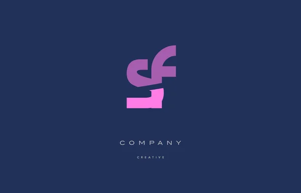 SF s f ροζ μπλε αλφάβητο επιστολής εικονίδιο με το λογότυπο — Διανυσματικό Αρχείο