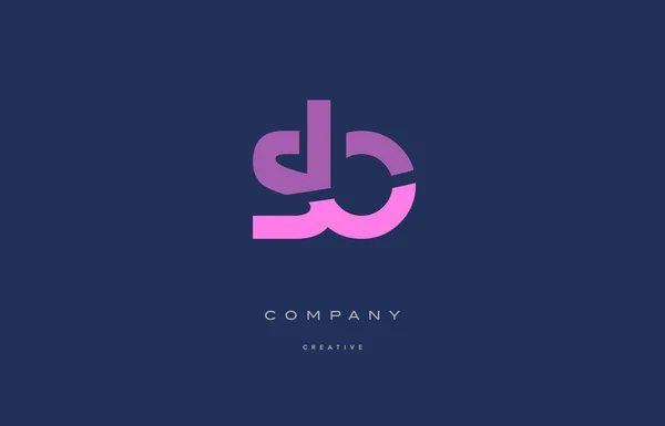 Sb s b rose bleu alphabet lettre logo icône — Image vectorielle