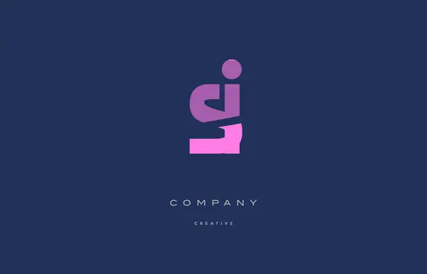 Si s i  pink blue alphabet letter logo icon — Stock Vector