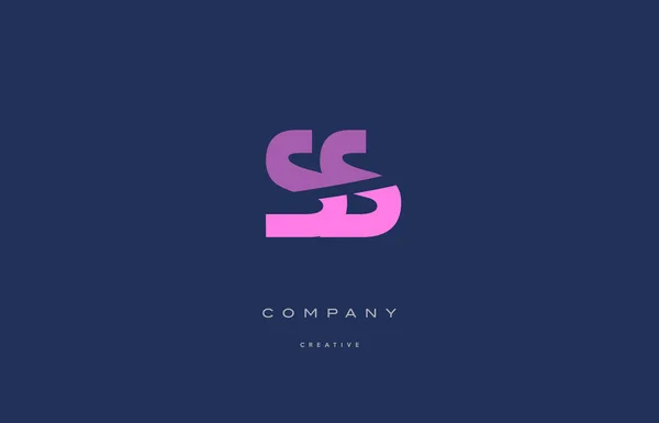 SS s s rosa blå alfabetet brevikonen logotyp — Stock vektor