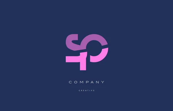 SP s p roze blauw alfabet logo letterpictogram — Stockvector