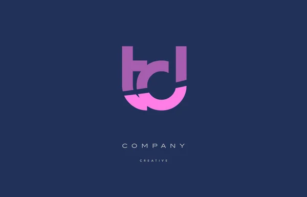 TD t d roze blauw alfabet logo letterpictogram — Stockvector