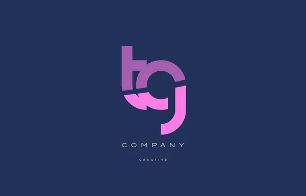 TG t g różowy niebieski alfabet litery ikona logo — Wektor stockowy