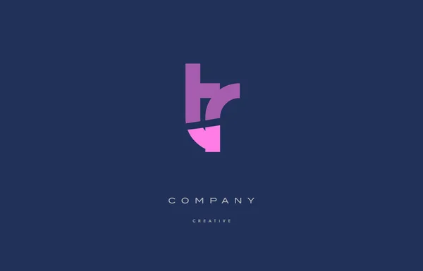 Tr t r rose lettre alphabet bleu icône logo — Image vectorielle