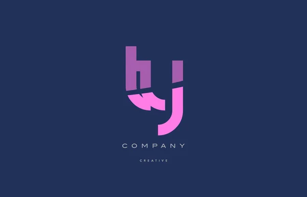 Ty t y rosa azul alfabeto letra logotipo ícone — Vetor de Stock