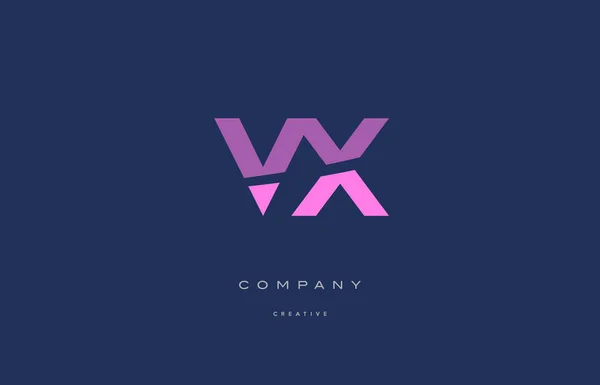 Vx v x rosa blu alfabeto lettera logo icona — Vettoriale Stock