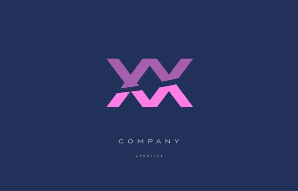 Xx x x rosa blu alfabeto lettera logo icona — Vettoriale Stock