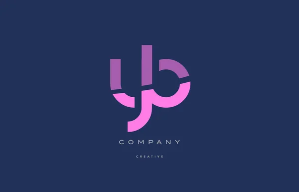 Yb y b rosa blu alfabeto lettera logo icona — Vettoriale Stock