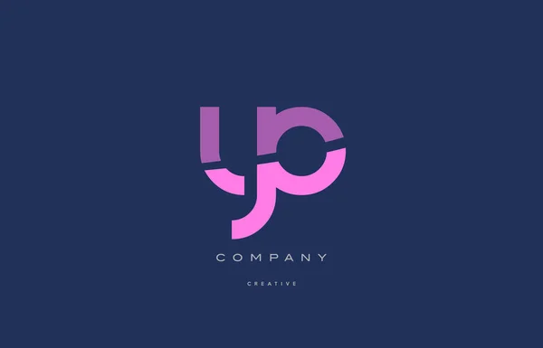 Yo y o  pink blue alphabet letter logo icon — Stock Vector