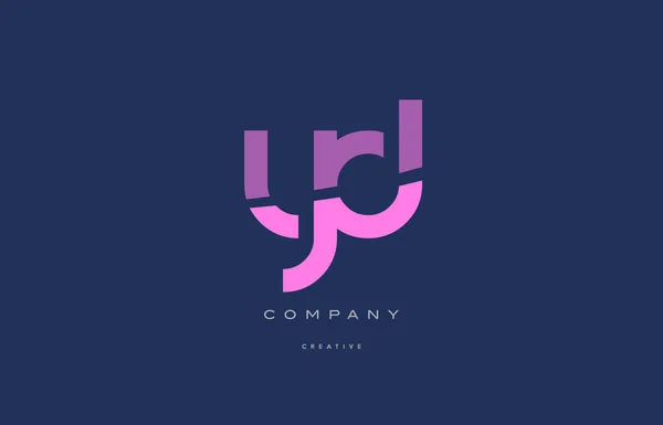 Yd y d  pink blue alphabet letter logo icon — Stock Vector