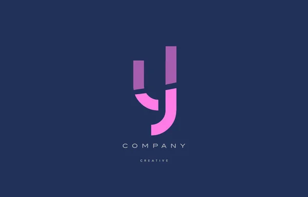 Yl y l  pink blue alphabet letter logo icon — Stock Vector