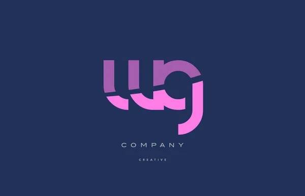 Wg w g rose lettre alphabet bleu icône logo — Image vectorielle
