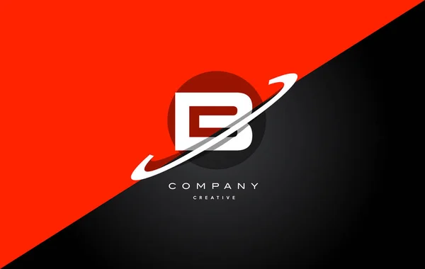 B vermelho preto tecnologia alfabeto empresa letra logotipo ícone — Vetor de Stock