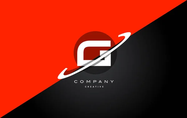 G red black technology alphabet company letter logo icon — Stock Vector