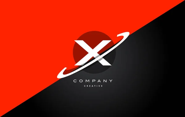X rosso nero tecnologia alfabeto azienda lettera logo icona — Vettoriale Stock