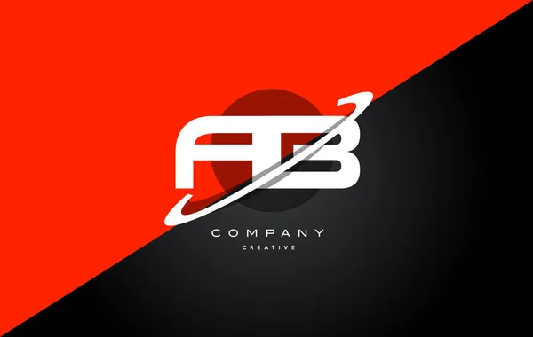 AB een b rood zwart technologie alfabet bedrijf logo letterpictogram — Stockvector