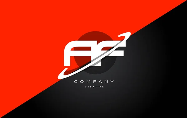 AF f czerwony czarny technologii alfabet firmy list ikona logo — Wektor stockowy