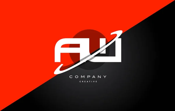 Aww een w rood zwart alfabet technologiebedrijf brief logo pictogram — Stockvector