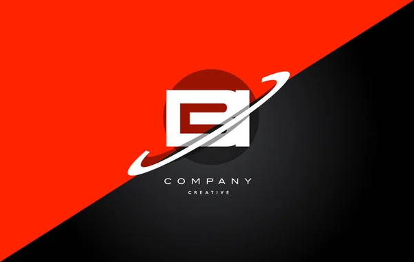 Bi b i rosso nero tecnologia alfabeto azienda lettera logo icona — Vettoriale Stock