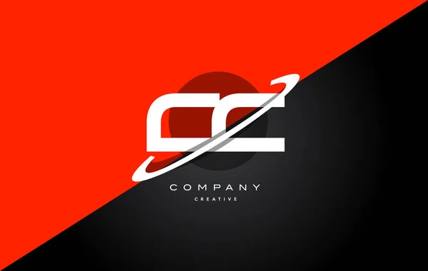Cc c c  red black technology alphabet company letter logo icon — Stock Vector