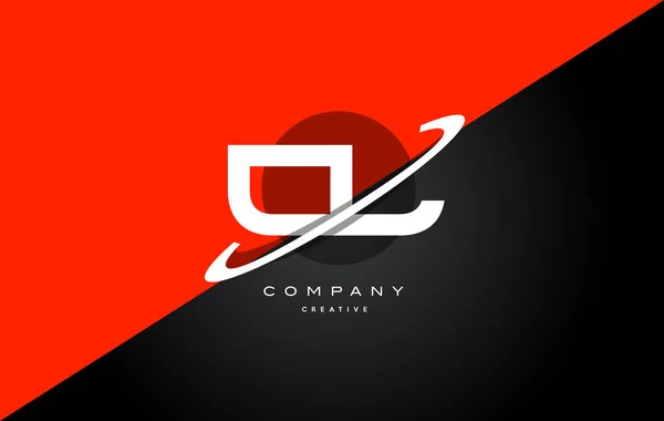 CL c l kırmızı siyah teknoloji alfabe şirket mektup logo simge — Stok Vektör