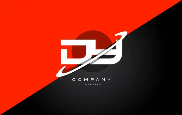 Dy d y red black technology alphabet company letter icon — стоковый вектор
