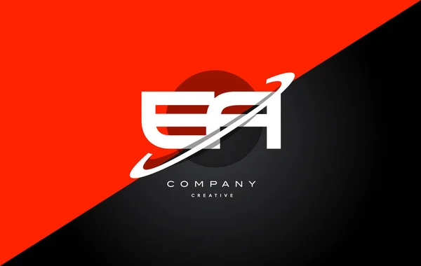 Е-е червоно-чорний технологічний алфавіт значок логотипу компанії — стоковий вектор